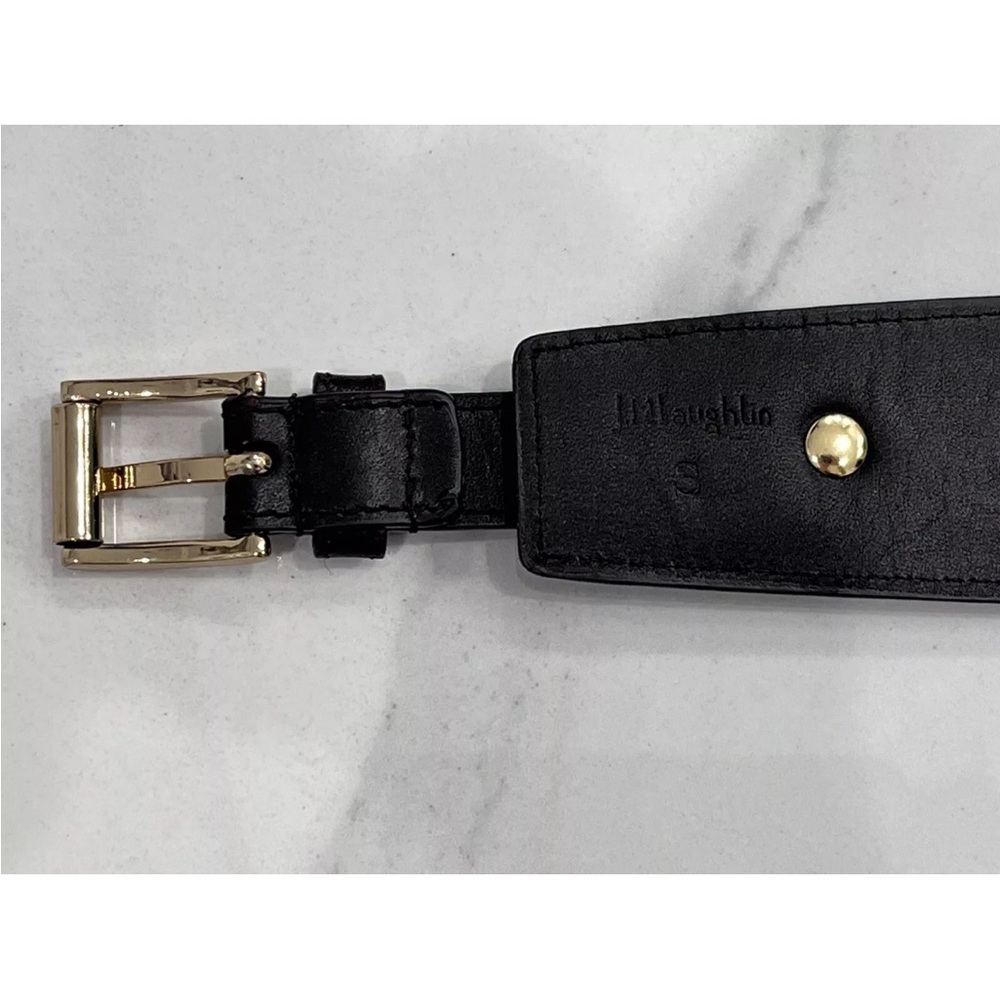 J. McLaughlin Brown Leather Belt And Cowhide With Gold Flecks Size Small - Picture 3 of 8